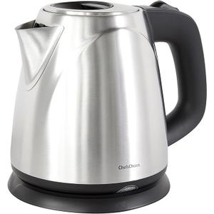 Chef’sChoice Electric Kettle 1500 Watts Cordless Compact Water Boiler Features Stainless Steel Construction Boil Dry Protection & Auto Shut Off Easy Pour, 1-Liter, Metallic