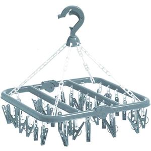Clip and Drip Hanger Clothes Hanger Drying Rack 32 Clips (Light Blue)