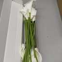 SITUMEIZI 24 PCS White Fake Flowers Artificial Calla Lily Silk Flowers Real Touch for Mother's Day Easter Home Kitchen Decor Wedding Bouquet Office Spring Decoration(Pure White)