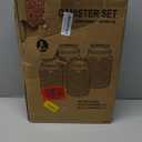 4pc Vintage Glass Canister Set with Airtight Lids - For Kitchen Food Storage and Organization