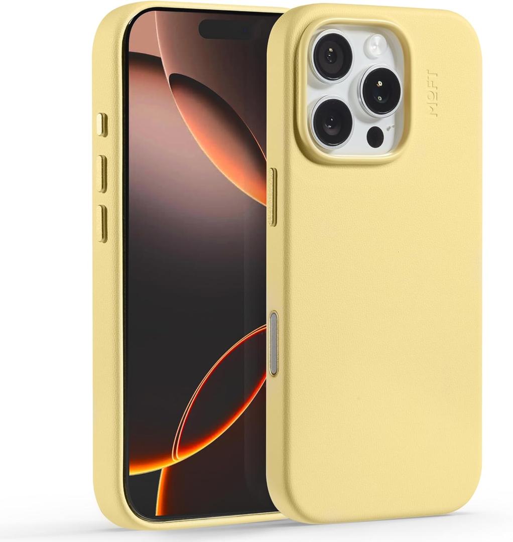 MOFT Snap Case MOVAS for iPhone 16 Pro Case, Compatible with Magnetic, Magnetic Premium Vegan Leather Phone Case with Smooth Feeling, Enduring Color Minimalist 6.3 inch Protective Case, Panna Cotta