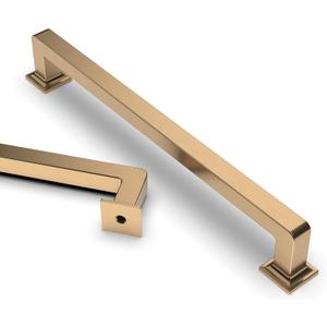 Asidrama 10 Pack 7 Inch(177mm) Champagne Bronze Kitchen Cabinet Handles, Brushed Brass Cabinet Pulls Gold Kitchen Cabinet Hardware Cupboard Handles Drawer Pulls