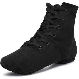 Smithmelody Canvas Jazz Dance Boots Ballet Dancing Sneakers for Adult Men Women (7, Black)
