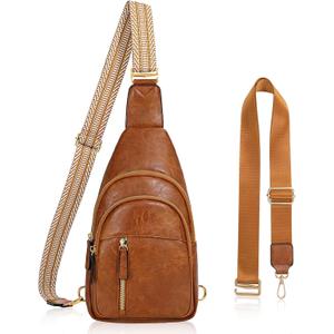 SUOSDEY Sling Bags for Women - Crossbody Leather Sling Backpack Chest Shoulder Bags for Casual Traveling Hiking Cycling