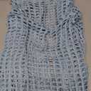 Saodimallsu Womens Long Sleeve Swimsuit Coverup Crochet Hollow Out Tie Front Swim Cover Up Knit Cardigan, Size Medium