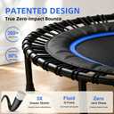 46" Bungee Rebounder Trampoline for Adults, 460LBS Low Impact Quiet Foldable Mini Trampoline, Easy Assembly Indoor Fitness Rebounder with Handle for Whole-Body Workout
