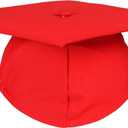2 x Newrara Graduation Unisex Matte Adult Graduation Cap with Tassel (Red)