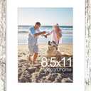 DecorUhome 8.5 by 11 Picture Frame, Display Pictures 6x8 with Mat or 8.5x11 without Mat, Wall & Tabletop Display Certificate Frame, Distressed White, 1 Pack