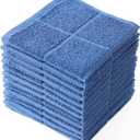 Glynniss Dishcloths Kitchen Highly Absorbent Dish Rags 100% Cotton Dish Cloths for Washing Dishes, Cleaning (Middle Blue, 11x11)