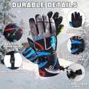 Snow Gloves, Waterproof Warm Ski Gloves Thermal for Winter, Fit Both Men & Women, Gift for Parent Child