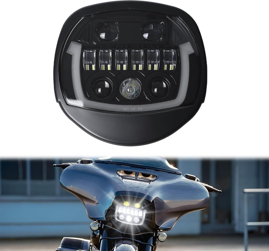 LED Headlights for Street Glide 2014-2023, 4-in-1 Upgraded Front Light Headlamp w/DRL High Low Beam Fog Lights for Harley Street Glide Electra Tri Glide Ultra Limited CVO Limited 2014-2024 Accessories