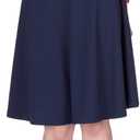 Dani's Choice Impeccable Elastic High Waist A-line Full Flared Swing Skater Knee Length Skirt (Blue, XL)