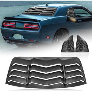Rear+Side Window Louver ABS Windshield Sun Shade Cover Compatible with Dodge Challenger 2008-2022 2023 in GT Lambo Style Matte Black