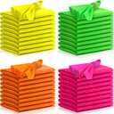 VitalCozy 60 Pcs Neon Party Satin Napkins Bulk 17" x 17" Square Silk Stain Soft Fabric Smooth Reusable Cloth Napkins for Neon Party Wedding Supplies