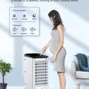 Evaporative Air Cooler, Swamp Cooler Air Conditioner w/ 12H Timer for Auto-off, 6 Upgraded Ice Packs, 3-Speed Windowless Air Conditioner, Smart Remote, Dual Tank Portable Air Cooler for Room