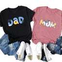 JINTING Dog Mom Shirt Mom and Dad Shirts Couple Outfit T-Shirt Casual Letter Graphic Top Tees (3X-Large, Men-black)