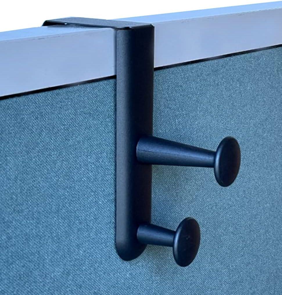 Tetra-Teknica Cubi-pro CWH03 Over-The-Panel Cubicle Partition Wall Garment Hanger with Double Posts, 2 1/2" - 3" Panels, Black