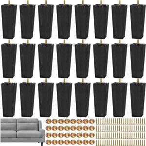 TURSTIN 24 Pieces 8" Plastic Furniture Legs Replacement Couch Legs Square Tapered Sofa Leg Mid-Century Modern Furniture Feet for Armchairs Couch Bed Coffee Table Dresser