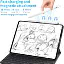 Stylus Pen for iPad 2025-2018 Faster Charge Apple Pencil with Tilt Sensitivity & Palm Rejection & Magnetic Compatible iPad 11/10/9/8/7/6, Pad Air 3/4/5, Pro 12.9"/11", Mini 6/5, M2/M4 White