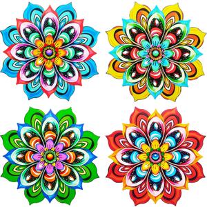 Metal Sunflower Wall Art Decorations - Handmade Outdoor Yard Garden and Indoor Outdoor Wall Decor, Creative Flower Hanging SetGarden Decor for Outside