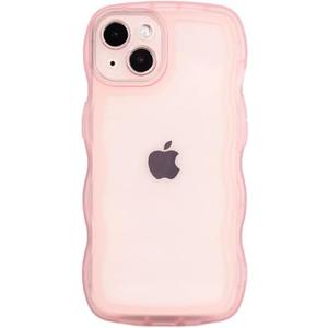 Hcnrreivn Case for iPhone 13 Pro 6.1 Inch,Cute Kawaii Clear Case for Women/Girls,Yellowing-Resistant,Transparent Soft Silicone Thin Slim Full Body Shockproof Protection Phone Cover -Pink