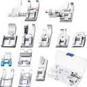 Mudder 12 Pcs Sewing Machine Presser Foot Set Multifunctional Sewing Foot Presser for Gathering Zipper Insertion Joining Embroidery Stitching