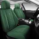 NUNIVAK Luxury Green Leather Full Coverage Car Seat Covers, 5 Seats, Universal Fit for Cars, Trucks, Sedans