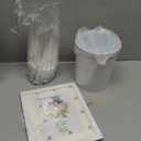 50 Pcs White Fiber Optic Wands with Metal Bucket Glow Sticks LED Wedding Sparklers Bulk with 50 Cards a Photo Frame a Roll of Ribbon for Wedding Bridal Shower Birthday Valentine's Gift