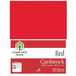Clear Path Paper - Red Cardstock - 8.5 x 11 inch - 65Lb Cover - 50 Sheets