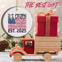 First Christmas As an American Citizen - 2025 Ceramic Christmas Ornament, America Citizenship Keepsake Gift, Citizenship (C24)