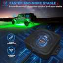 MICTUNING C2 Curved RGBW LED Rock Lights - 8 Pods Underglow Multicolor Neon Light with Wiring Switch Kit, Bluetooth Controller with APP Control