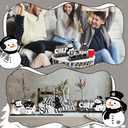 6 Pcs Winter Wooden Table Decor Snowflake Snowman Wooden Centerpieces Wonderland Decor for Winter It's Snow Theme Xmas Birthday Baby Is Cold Outside Party Supplies(Black White)