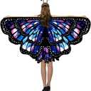 Tibeha Adult Butterfly Wings Cape Set for Women Halloween Fairy Costume with Headband, Mask, Skirt, and Wings