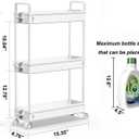 SOLEJAZZ Slim Rolling Storage Cart with Wheels 3 Tier Skinny Bathroom Storage Organizer Thin Laundry Room Utility Cart Space-Saving for Bedside Kitchen Office Small Narrow Places, White