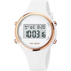 XCZAP Outdoor Sport Watches Alarm Clock Waterproof LED Digital Watch (white)