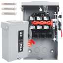 LIGEFOY 30 Amp Disconnect Switch, 2 Pole Safety Switch, Indoor&Outdoor, Galvanized Steel，Anti Corrosion and Rust Prevention，Non-Fusible, Meeting NEMA 3R Standards