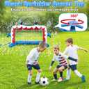 Intoypad Water Sprinkler Soccer Toys, Inflatable Shark Soccer Goal with a Soccer Ball for Backyard Pool Outdoor Play, Summer Water Games Outside Yard Pool Gifts Toys for Boys Girls Kids Ages 3-8