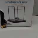 CERROPI Newton Cradle Balance Balls, Newton Pendulum with 7 Balls, Classic Newton Swing Ball, Science Physics Gadget | Desk Toys & Accessories, 70+ Sec Swingtime, Marble Base, Black