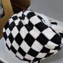 LOMAO Sherpa Throw Blanket Fleece Blanket with Checkered Pattern Soft Thick Blanket for Couch, Bed, Sofa Luxurious Warm and Cozy for All Seasons (Black, 60"x80")