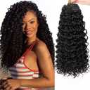 18inch Synthetic Deep Twist Crochet hair Bohemian Crochet Braids Natural Black Deep Wave Braiding hair Extensions (7Packs,1B)