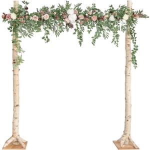 Ling's Moment 6.5FT Backdrop Floral Garland, Spring Artificial Wedding Arch Flowers Pink Decor, Blush Ceremony Reception Hanging Dusty Rose Arbor Arrangement Outdoor Party Swag Home Garden Decorations