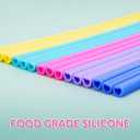 Reusable Silicone Drinking Straws 15 Pack, Heart Shaped Straws with 2pcs CLeaner Brushes for Smoothies Tumblers Cocktail MilkShake, DishWasher Safe (Multicolor)