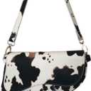 Women Cow Print Shoulder Bag Clutch Purse Underarm Handbag Satchel Zipper Tote Bag Saddle PurseCow Print Clutch is easy to match your evening dress and shoes in special occasion. Cow pattern texture would never goes out of style, classic and feminine 