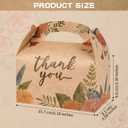 DjinnGlory 36 Pack Brown Kraft Party Favor Treat Boxes for Wedding, Bridal Shower, Annivesary, Christmas and all Occasion, Floral Thank You Gable Boxes for Small Business 6.18x3.58x3.39 Inches