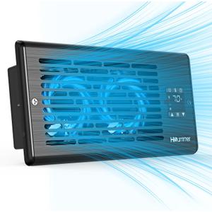 Hisummer Register Booster Fan for 4" x 10" Floor Register, Quiet 10-Speed Vent Fan Booster with Temp Sensor, 150 CFM Airflow, Improves Heating & Cooling, Remote Control, Only Fits 4x10 Duct Openings