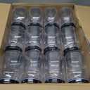 novelinks 16 oz Clear Plastic Jars with Lids, Refillable 16oz Mason Jars with Lids & Storage Containers for Kitchen & Household Use (24 Pack,Black)