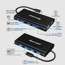 Hiearcool USB C Laptop Docking Station, 11-in-1 Type C Hub Multiport Adapter Dongle, USB C Dock with Dual HDMI VGA 100W PD Charging Gigabit Ethernet for Dell HP Lenovo Windows Laptops