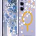 for Samsung Galaxy S24 Plus/S25 Plus Case Floral,[Compatible with Magsafe][Drop Protection] Slim Flower Women Phone Case for Galaxy S24 Plus/S25 Plus