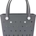 Lightweight Extra large Rubber Beach Bag Small mini Tote Bag for Gym Waterproof medium Open Handbag for Pool Sports (Medium(15*6*12.6in))