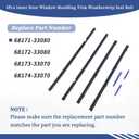 4Pcs Inner Door Window Moulding Trim Weatherstrip Seal Belt Fit for Lexus ES350 3.5L 2007-2012 Replace 68171-33080 68172-33080 68173-33070 68174-33070 Front Rear Door Glass Weatherstrip